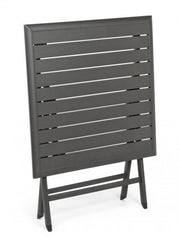Table d'extérieur pliante en aluminium anthracite ELIN 70x70x h71 cm