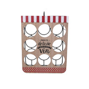 Porte-bouteilles en bois de bistrot 8 places cm30x16h41