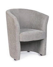 Fauteuil en bois et tissu gris clair BELIZE 64,5x63x h76 cm