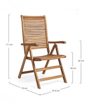 Fauteuil à 5 positions avec accoudoirs en bois de style classique Iperbriko