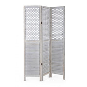 Paravent 3 portes Hole blanc antique 120x170 cm
