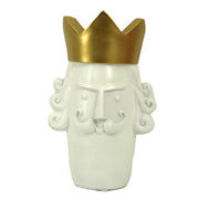 Porte-vase en résine king face doré et blanc cm14x13h23