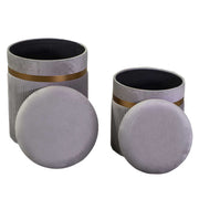 Pouf velours 1-2 gris clair cm ø39h49