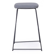 Tabouret de bar en acier et velours Gris KINSLEY 40x46 h76 cm