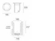 Lampe encastrée au sol en aluminium moulé sous pression, verre incassable, IP65, 40W noir