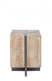 Tabouret bois métal industriel Garrett 45h cm