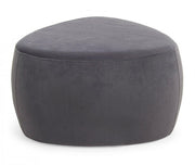 Pouf Stone effet velours gris foncé
