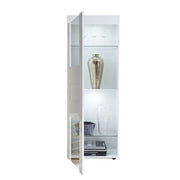 Vitrine moderne blanc brillant 1 porte en gris ciment L.61 P.42 H.167 cm
