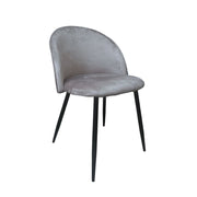 Chaise de tissu gris avec des jambes en métal noir 78x47x57 cm