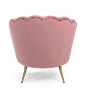 Fauteuil rétro en velours rose paon cm 80 x 76 x 84 h