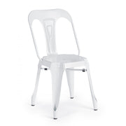 Chaise de style contemporain en acier blanc MINNEAPOLIS 44x53x h83 cm