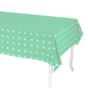 Nappe rectangulaire à pois vert d'eau cm140x180