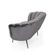 Canapé deux places en tissu coque OREL Gris Fumé 135x76,5x h79 cm