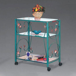 Chariot TV en fer vert 56x45xh.80 cm