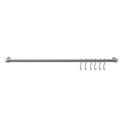 Barre chromée 60 cm + 6 crochets Lonardo chromés en forme de S