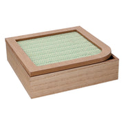 Boîte à thé carrée en bois marron cm20x20h6