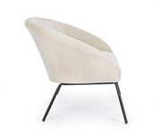 Canapé velours blanc acier Aiko Velvet 142 x 80 x 75 cm