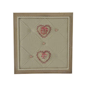 Porte-mémo en bois avec tissu carré rouge cm47x47x7