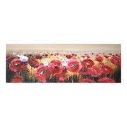 Tableau coquelicots et fleurs blanches cm50x150x4
