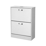 Double Rallye de chaussures blanches 2 portes 63 x 24 x 80 h 80 h Ecopelle