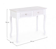 Console Shabby en MDF avec deux tiroirs Blanc CHARELENE L 90x40x h78 cm