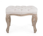 Tabouret de repose-pied naturel en tissu de style classique