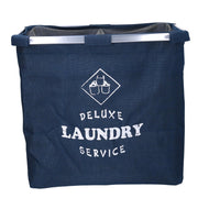 Panier pliable double en tissu bleu cm 54x34,5h50,5