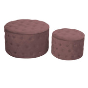 Pouf velours 1-2 vieux rose cm ø70h42