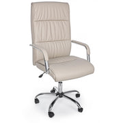 Fauteuil de bureau avec accoudoirs Queensland en éco-cuir gris tourterelle