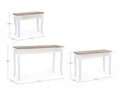 Ensemble de 3 consoles en bois blanc de style classique