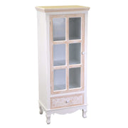 Vitrine Andorre en bois 1 porte vitrée + 1 tiroir cm48x32h120