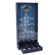 Décapsuleur rectangulaire en bois bleu cm19x38,5x7,5