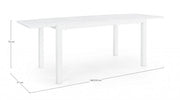 Table extensible 140-210x77 blanc en aluminium