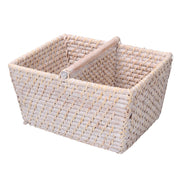 Panier de rangement rectangulaire en rotin algarve blanc cm26x21h15