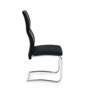 Chaise de salon en noir éco -reather thelma 44x58x H104 cm