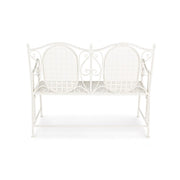 Banquette pliante deux places en acier blanc EMILY 115x60x h92 cm