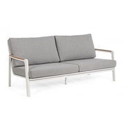 Canapé 2-3 places en aluminium avec coussins Jalisco blancs