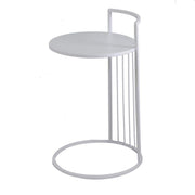 Table basse ronde en métal blanc cmø38h54-65