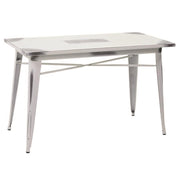 Table style industriel Bristol avec plateau blanc antique h76 cm