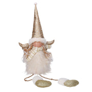 Ange assis en tissu doré cm24x13h70