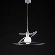 Lustre à suspension en fer gris découpé au laser une lumière diamètre 40x h18 cm