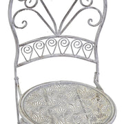 Ensemble de table ronde en métal gris Ragusa avec 2 chaises pliantes cm ø70h76