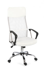 Fauteuil de bureau en éco-cuir blanc Dakar