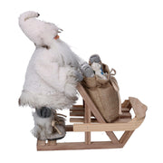 Tissu Père Noël avec traîneau gris cm33x12h30