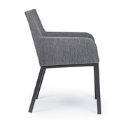 Chaise extérieure avec accoudoirs en tissu anthracite owen jx55 55x62x h82 cm