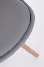 Chaise moderne bois plastique simili cuir gris Nouvelle tendance 59 x 49 x 83,5 cm