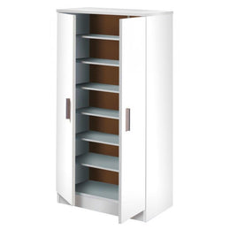 Chaussures mobiles sauvant six étagères blanches