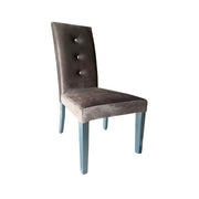 Chaise Montecarlo avec 3 boutons en velours gris