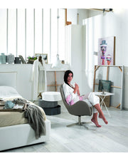 Fauteuil Olga en simili cuir et métal gris clair STS