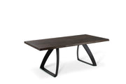 Table en chêne traité thermiquement et pieds noirs 100x200x76h cm